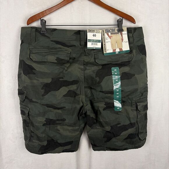 IRON Clothing Co Men's Stretch Twill Multi Pocket Camo Cargo Short Sz 40 NWT - Picture 4 of 7